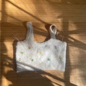 Zara cream sweater tank